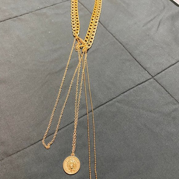 5 Necklace Double Pendant Chain Set - Picture 3 of 4